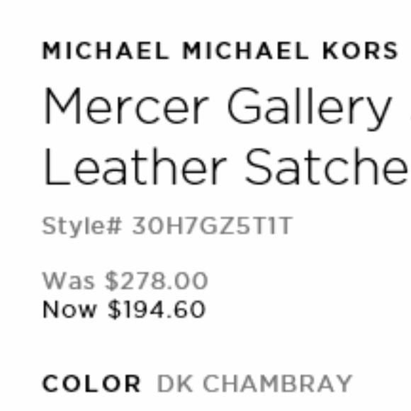 MICHAEL KORS MERCER GALLERY SMALL SATCHEL - Picture 7 of 8